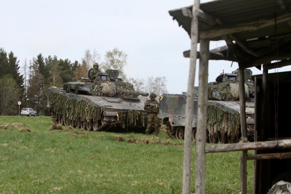 Estonia’s CV903 combat vehicle goes through its paces near the border with Russia