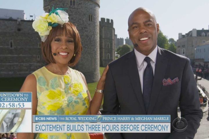  Gayle King reported for CBS on Prince Harry and Meghan Markle's wedding last year