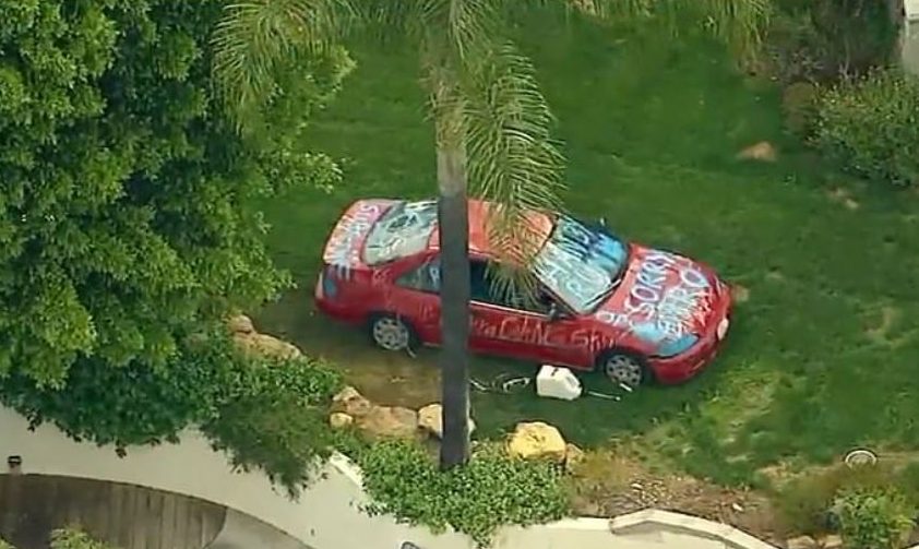  A car in Paul's garden was vandalised during the party