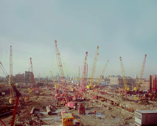  The Canary Wharf site, 1988 - This view from the Canary Wharf DLR station shows what London's financial district looked like before huge development really got underway