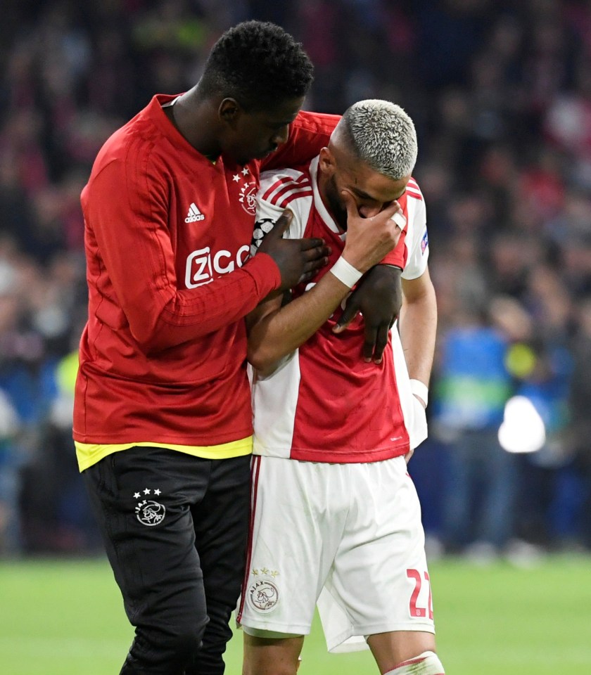  Hakim Ziyech netted to put Ajax three goals up on aggregate but was left in tears at the final whistle