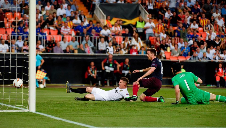  Valencia's French forward Kevin Gameiro slides in to put the home side in front after 11 minutes but it proved a false dawn