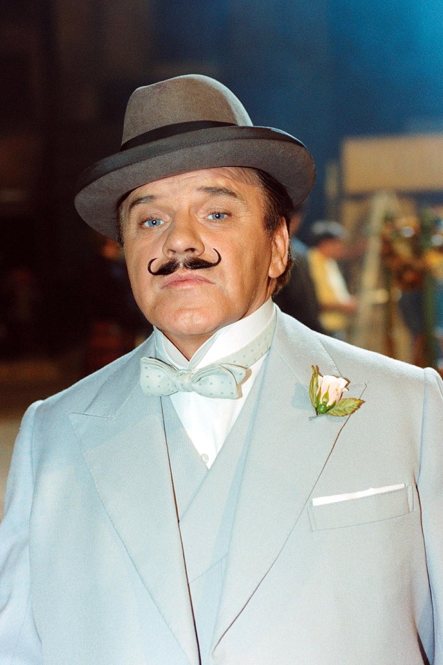 The comedian was known for dressing up as characters, including Poirot 