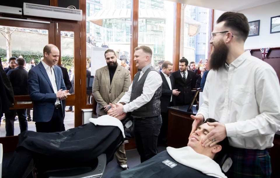 Ken meeting Prince William as part of his work as a Lions Barber Collective ambassador