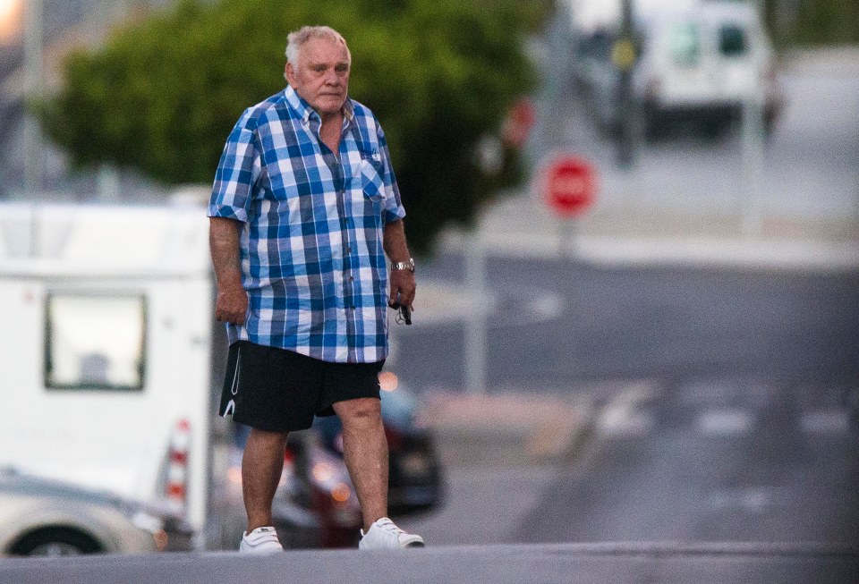  A drunk and unwell looking Freddie Starr at a bar near to his home in Southern Spain in September 2015