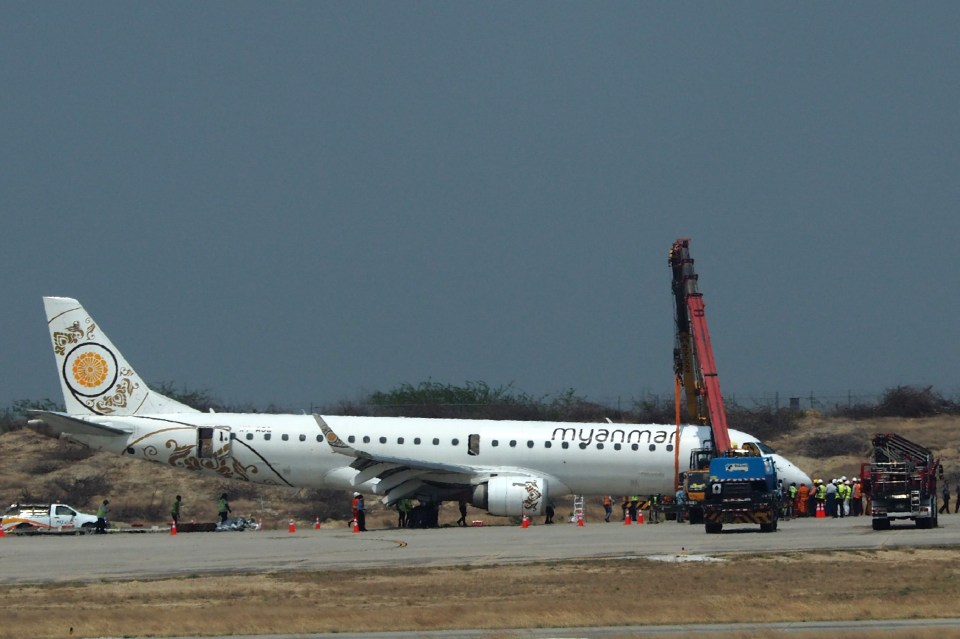 A Myanmar pilot saved the day after his aircraft’s landing gear failed