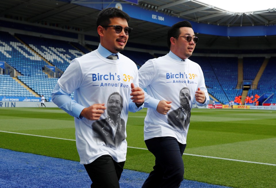 Leicester City chairman Aiyawatt Srivaddhanaprabha takes part in Alan Birchenall’s 39th annual end of season charity run to support The Vichai Srivaddhanaprabha Foundation before their match with Chelsea