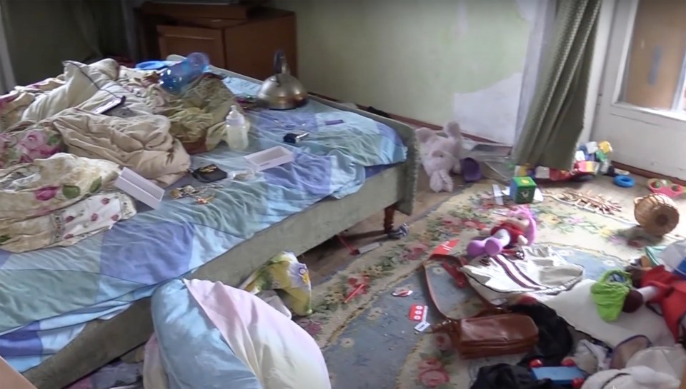 Inside the family’s home, where the parents were found dead and Alexandra had been surviving alone for many days