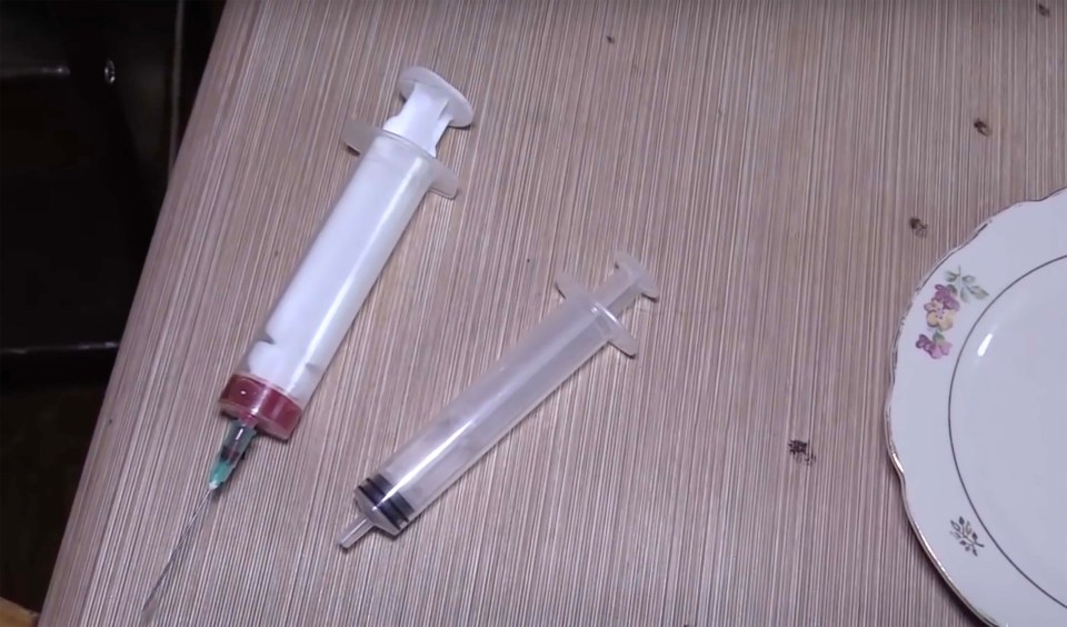 Syringes were found in the flat and the couple were believed to have been drug-users