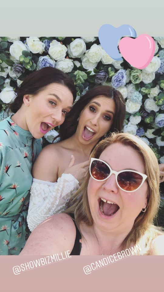 Stacey partied with Candice Brown and author Caroline Millington