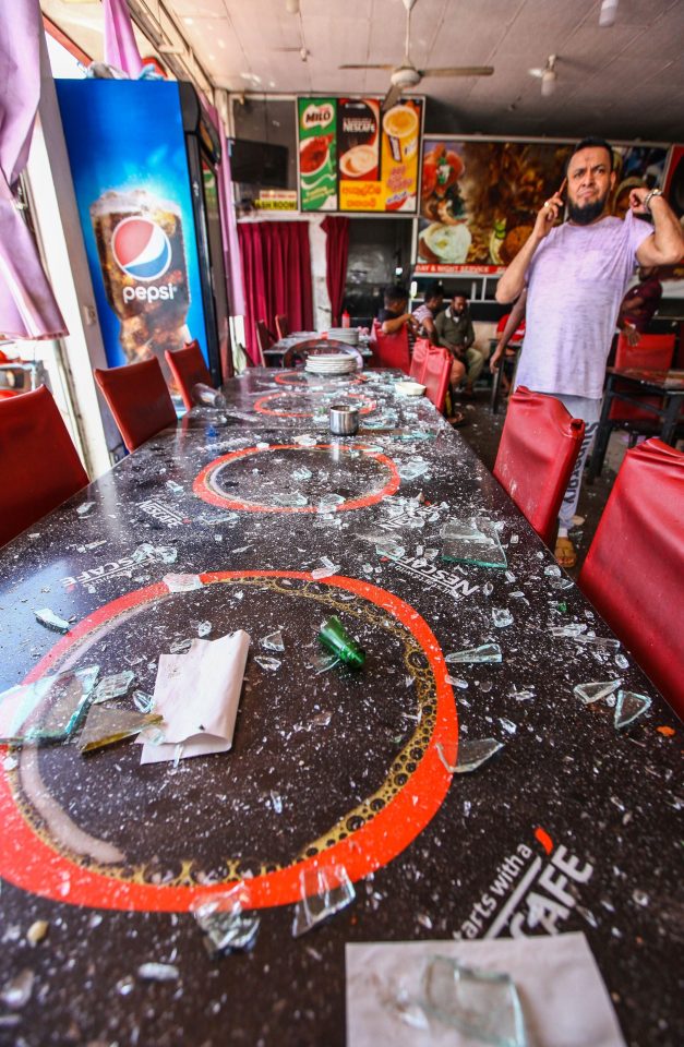  The inside of a damaged shop after mobs attacked Muslim-owned shops at the Minuwangoda