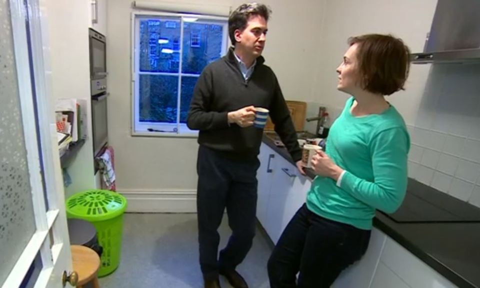  Ed Miliband and his wife posed in their secondary kitchen