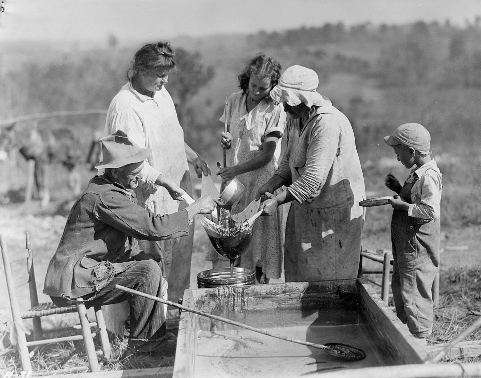 The whole family help out on this Tennessee farm to make molasses