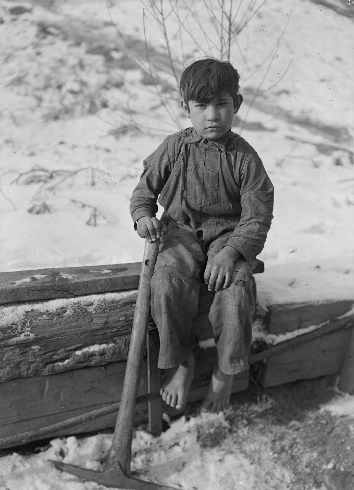 Just two days before Christmas, this young boy was out barefoot in the snow trying to find some coal for the family fire