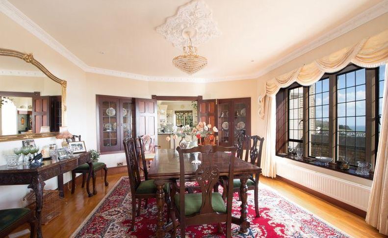 There’s a formal dining room off the large sitting room