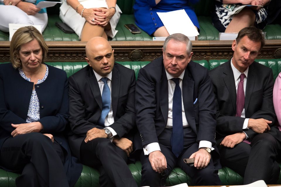  Home Secretary Sajid Javid, second left next to Amber Rudd, will pitch the legislation as part of his bid to be the next Conservative Party leader