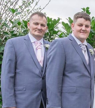  David Oppitz, left, at the wedding of his son Warwick