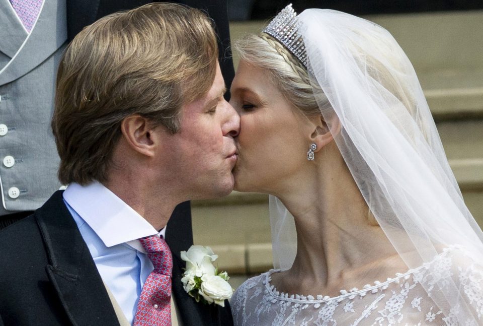  The couple share their first kiss as man and wife