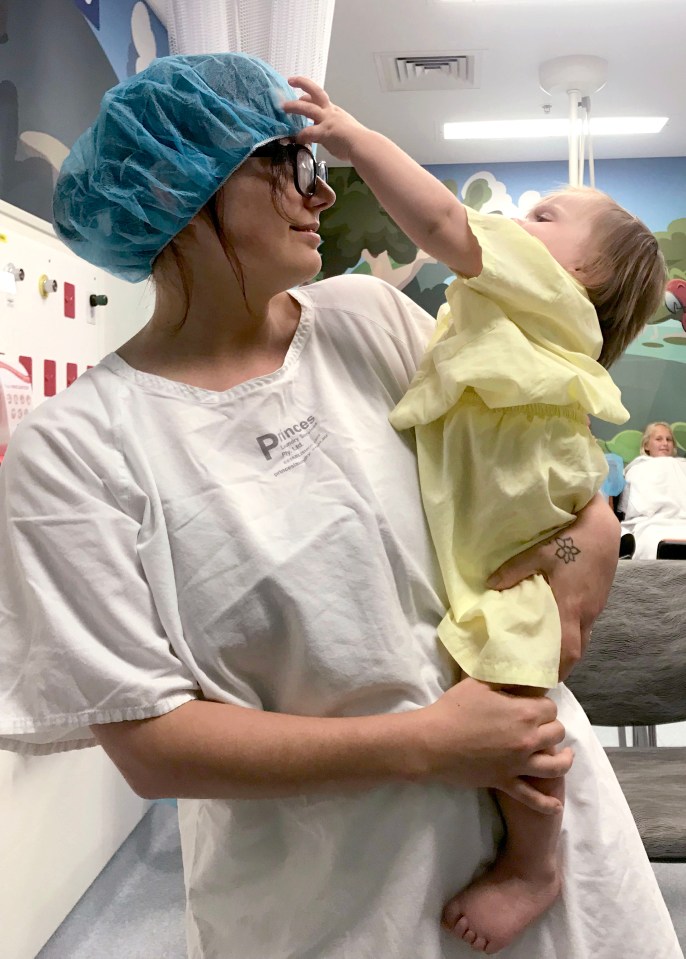  Elisha and Lilliana in hospital in May 2019 after another operation on her leg