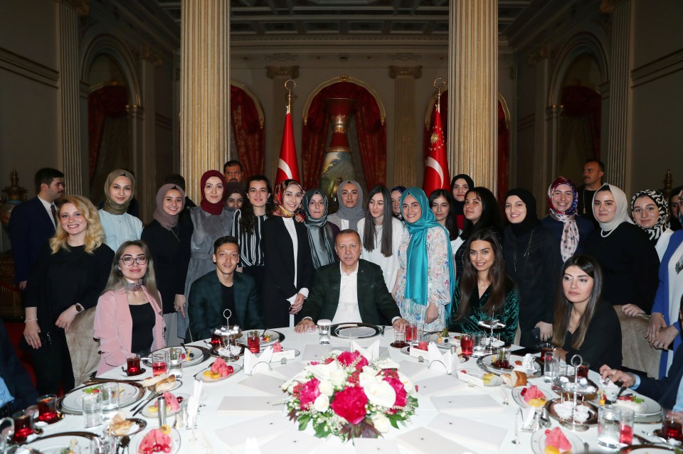  Erdogan invited the Arsenal star and his fiancee to the lavish Dolmabahce Palace