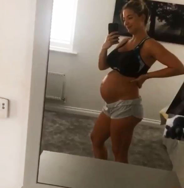  Gemma Atkinson caressed her pregnancy bump in an Instagram upload