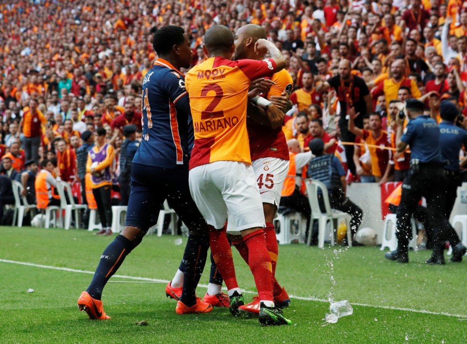  Plastic cups made their way onto the pitch