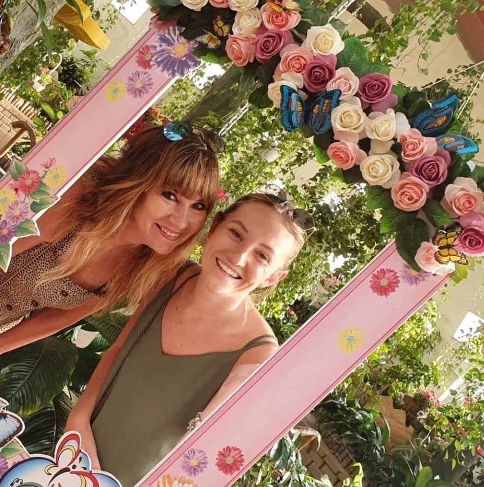 Becca with her mum Wendy Skelton, who is at her bedside in intensive care