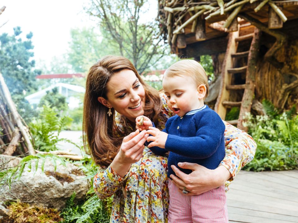  The family spent the day having fun in the Back to Nature ­garden Kate created for the Chelsea Flower Show