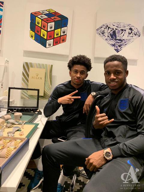  Arsenal's Reiss Nelson and Fulham's Ryan Sessegnon are also fans of A Jewellers