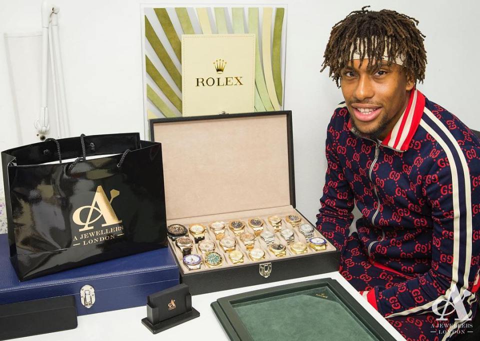  Alex Iwobi is a loyal client to A Jewellers, buying diamond encrusted Audemars Piguet and Rolex watches