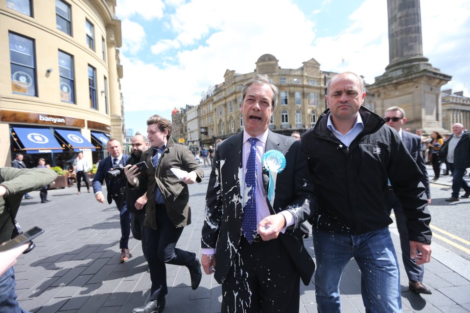  The Brexit Party leader had been visiting the North East as part of a whistle-stop tour of the UK