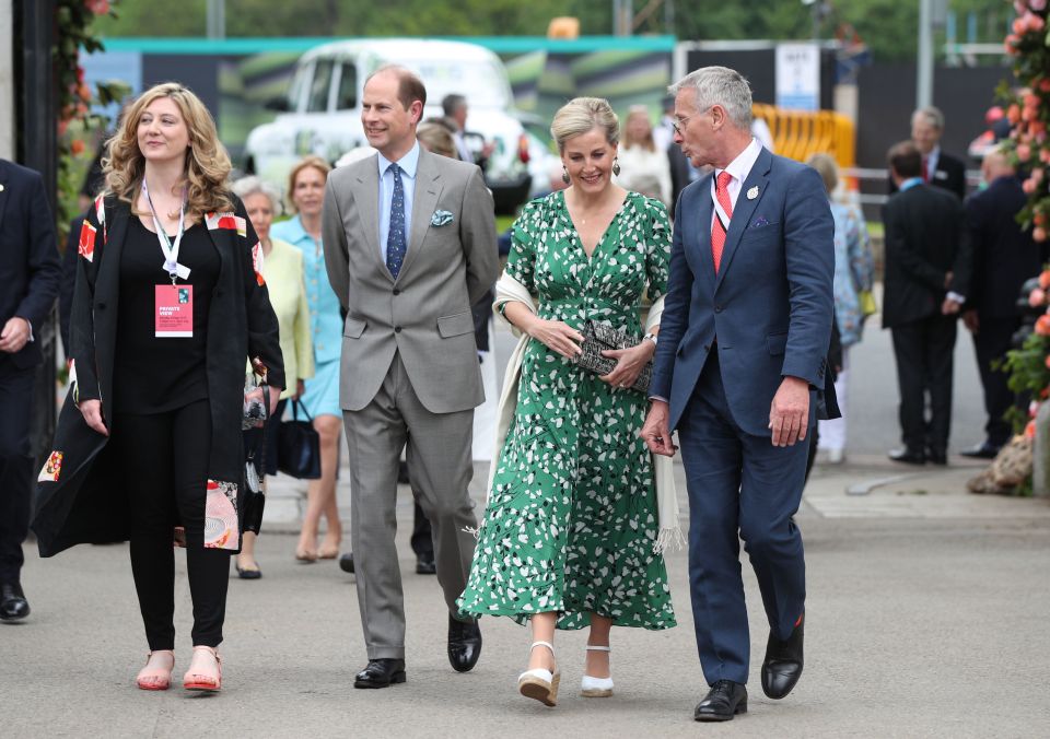  The Earl of Wessex (centre, left) and the Countess of Wessex (centre, right) arrive at the RHS Chelsea Flower Show