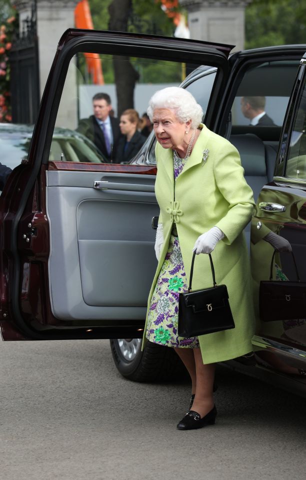  Her Majesty stepped out of her car to begin a tour of the flower show