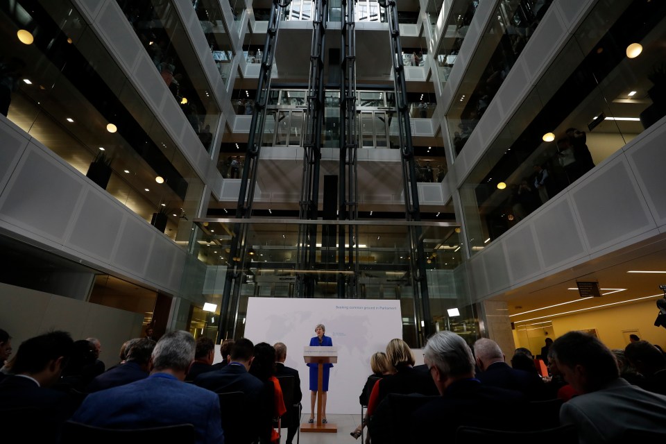 The speech took place in a Central London office