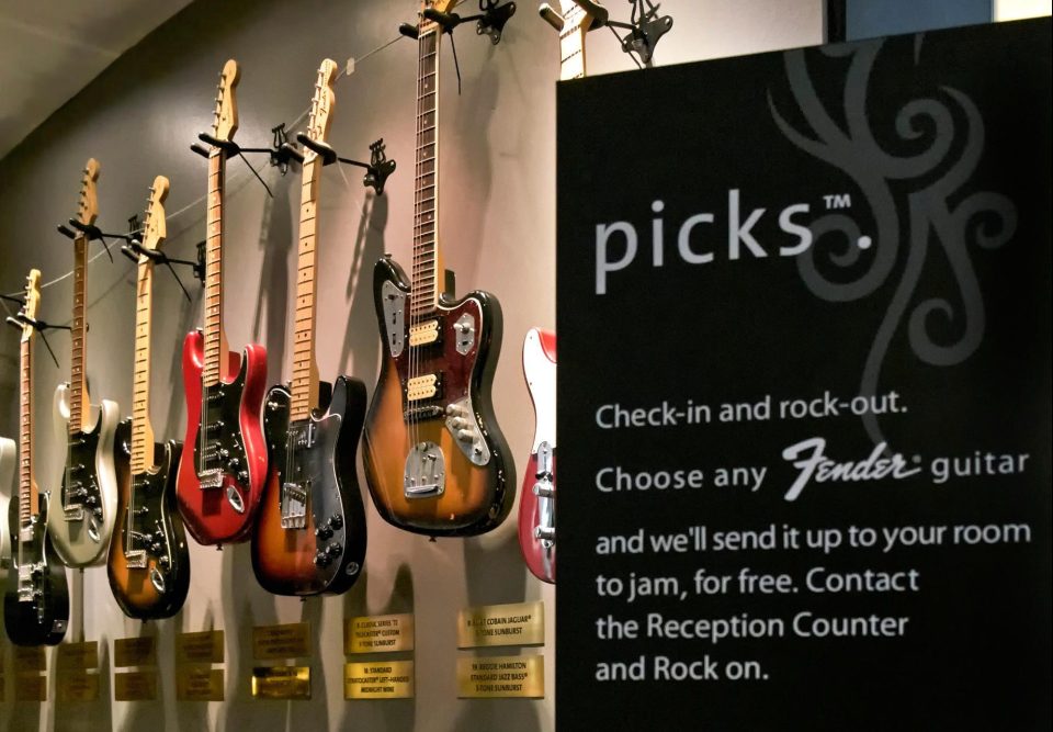  Hard Rock Cafe hotels have free Fender guitars to play on