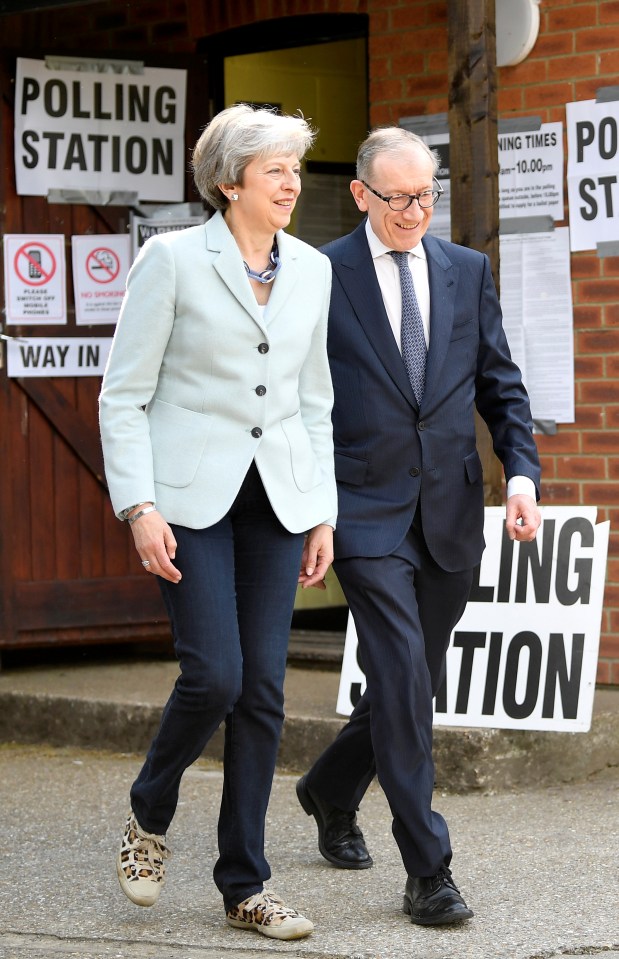 The PM broke cover to cast her ballot this afternoon