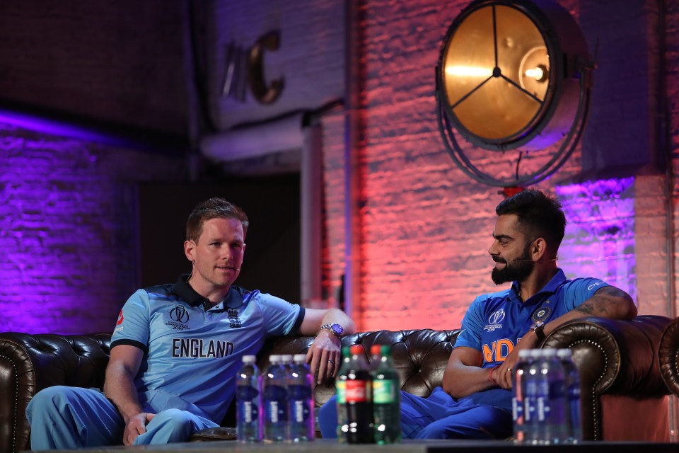  Kohli and Eoin Morgan speak at the Captain's Media Day ahead of the World Cup