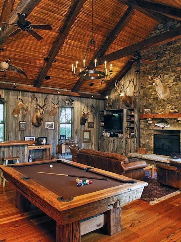  One fella has created a man pad complete with a pool table - as long as you don't mind all the stags' heads on the walls