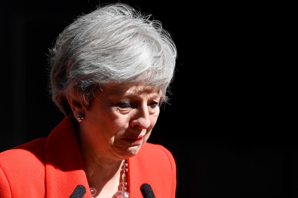  With tears in her eyes, Theresa May announced her forthcoming resignation as PM