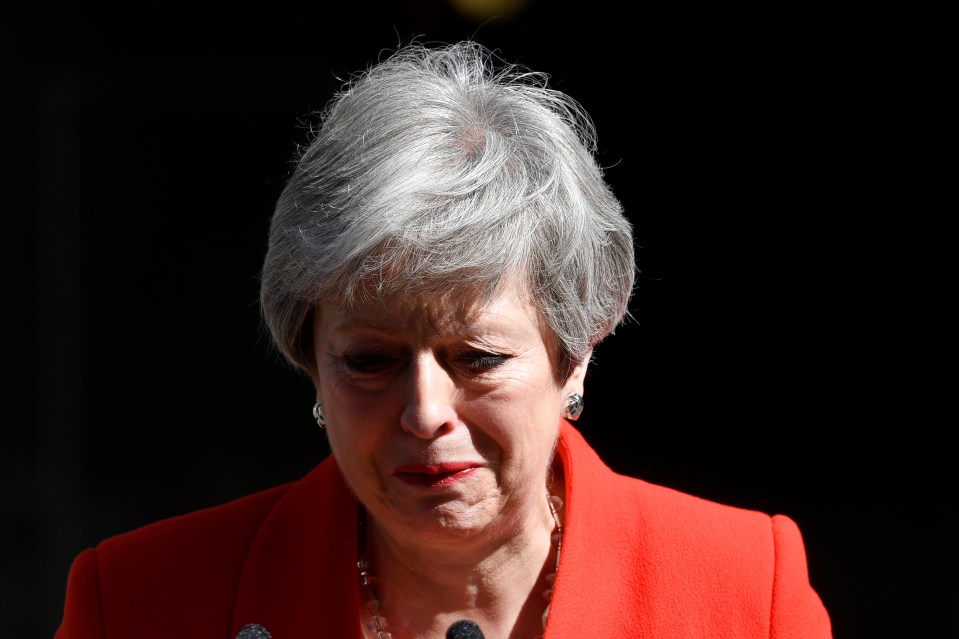  The PM broke down with emotion as she announced her resignation