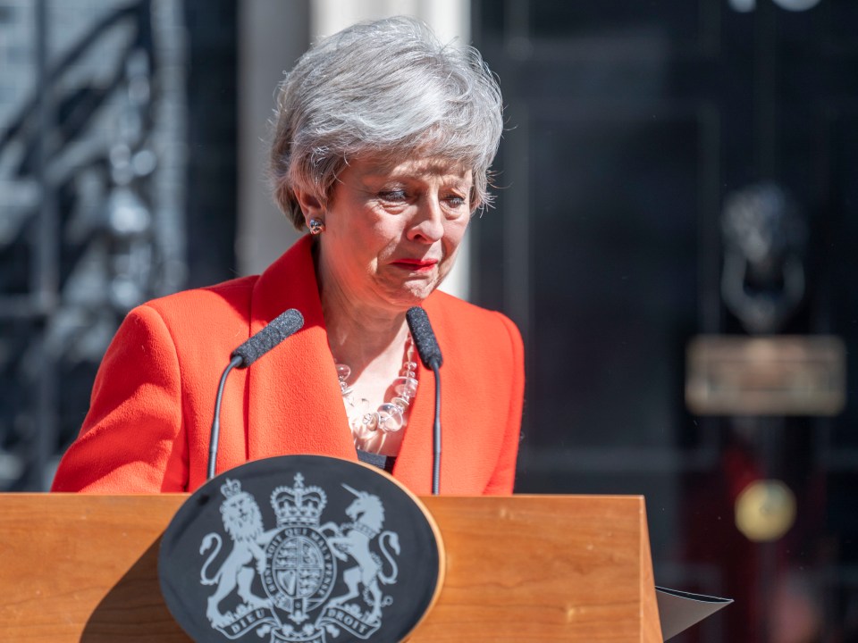  Mrs May could barely complete her speech on the steps of Downing Street