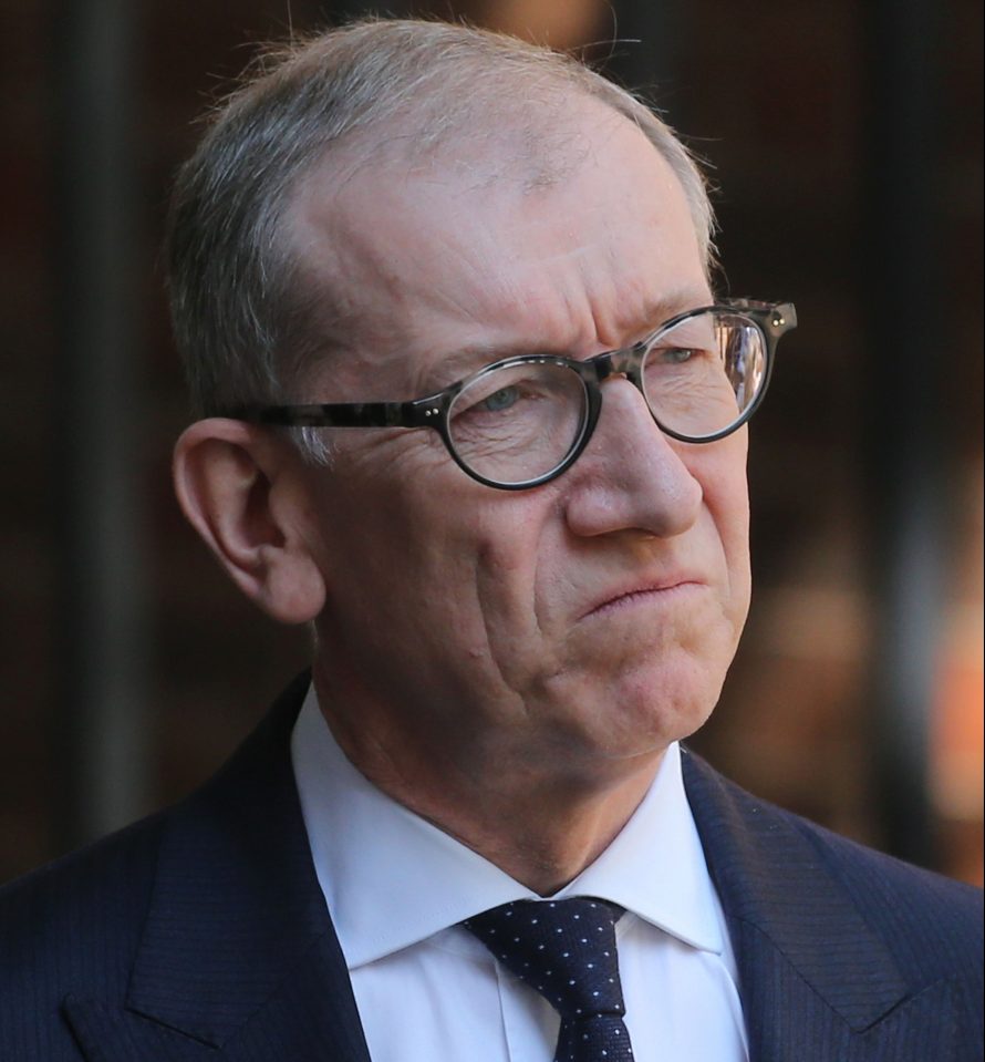  Philip May watching on as his wife speaks