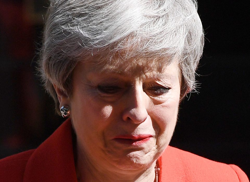  Theresa May delivering her tearful resignation speech outside Downing Street