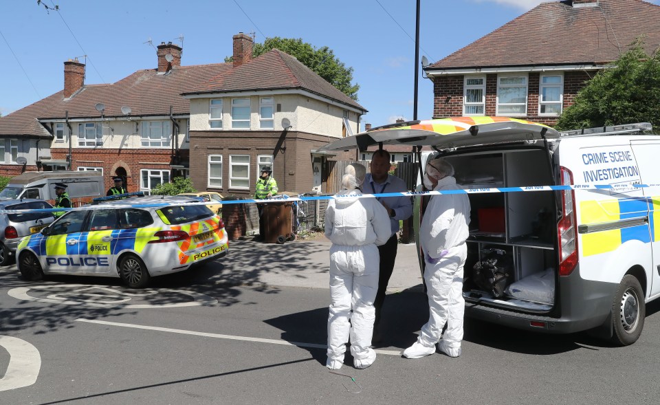  Forensic officers examined a three-bed semi in the Shiregreen neighbourhood