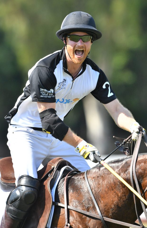  Prince Harry showed his competitive side as he played in the polo match