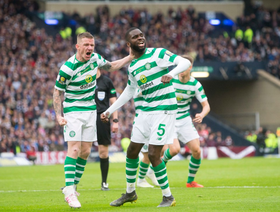  Odsonne Eduoard scored twice as Celtic won the Scottish Cup final against Hearts