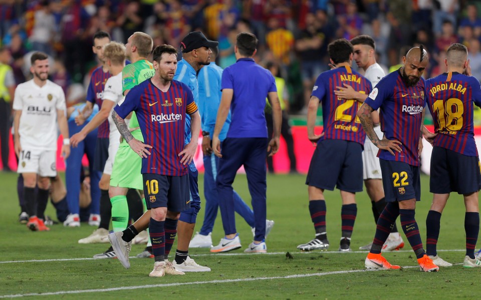  Barcelona lost 2-1 in the Copa del Rey final against Valencia