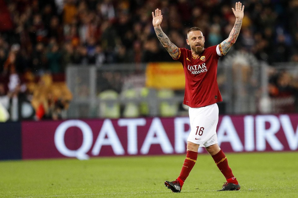  De Rossi waves farewell to the Stadio Olimpico after 18 years in the Italian capital