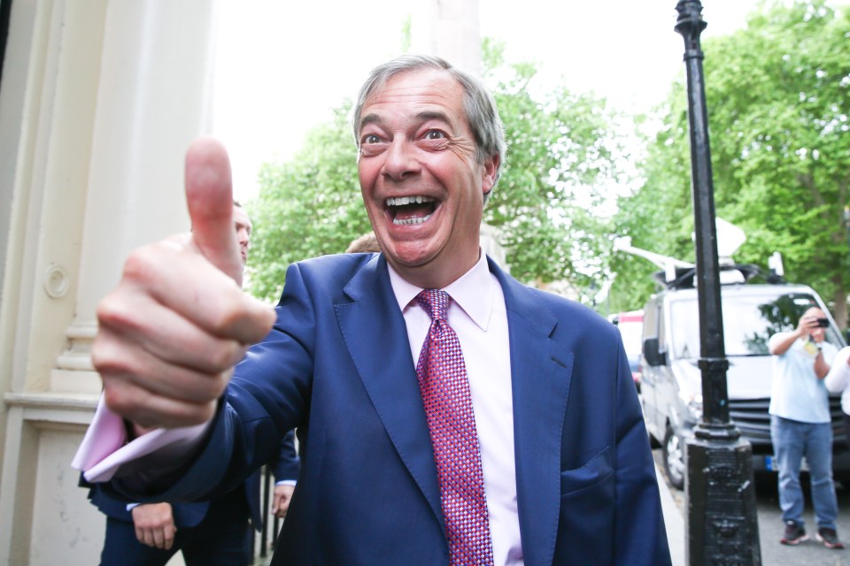  Nigel Farage pictured after his election win yesterday