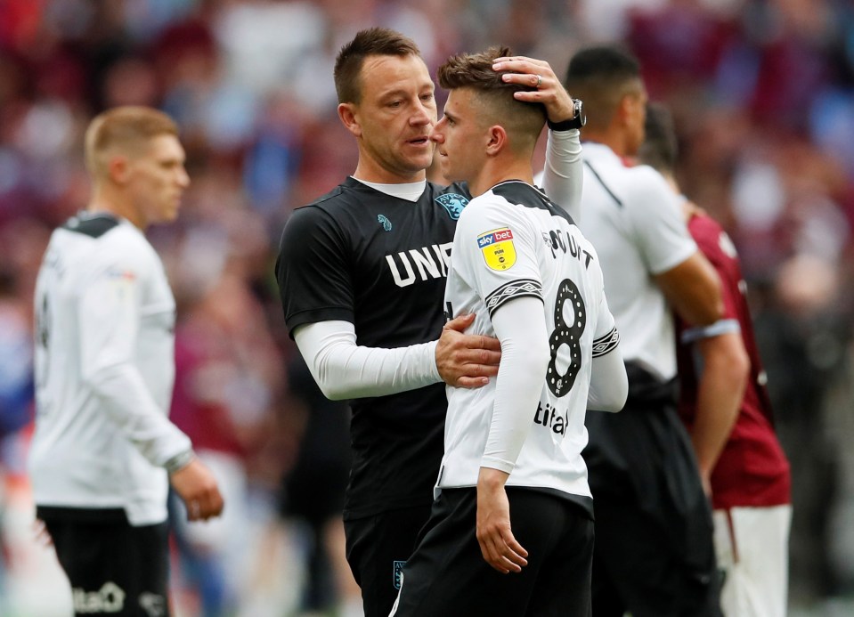  Chelsea legend and Aston Villa No2 John Terry consoles Blues loanee Mason Mount